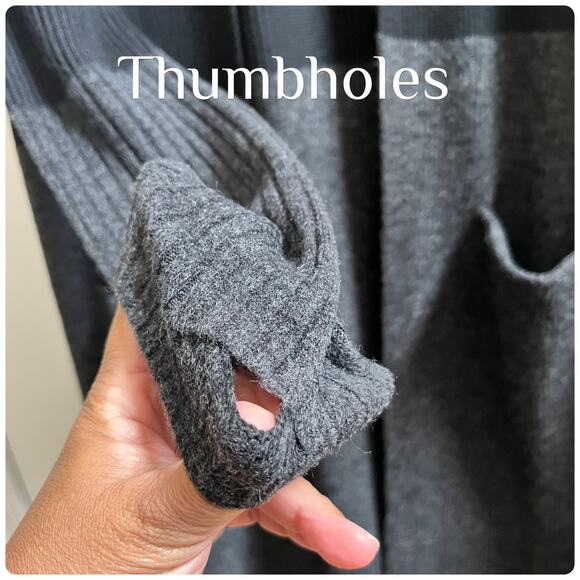 Lululemon Restful Intention Open Wrap Longline Sweater Black Grey Size 8 - Picture 9 of 13